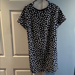 J. Crew Navy and White Polka Dot Mini Dress